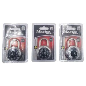 3X Master‎ Lock Anti-Shim 3-Digit Combination Padlock 1500D Black Lock 1-7/8 in